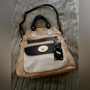 Emma Fox classics Leather Fold Over Hobo Handbag Shoulder Bag.